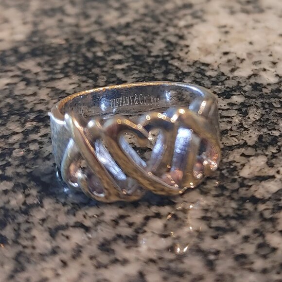 Loving Heart - Silver - Tiffany & Co. Ring, Size 6.5 - Picture 12 of 16